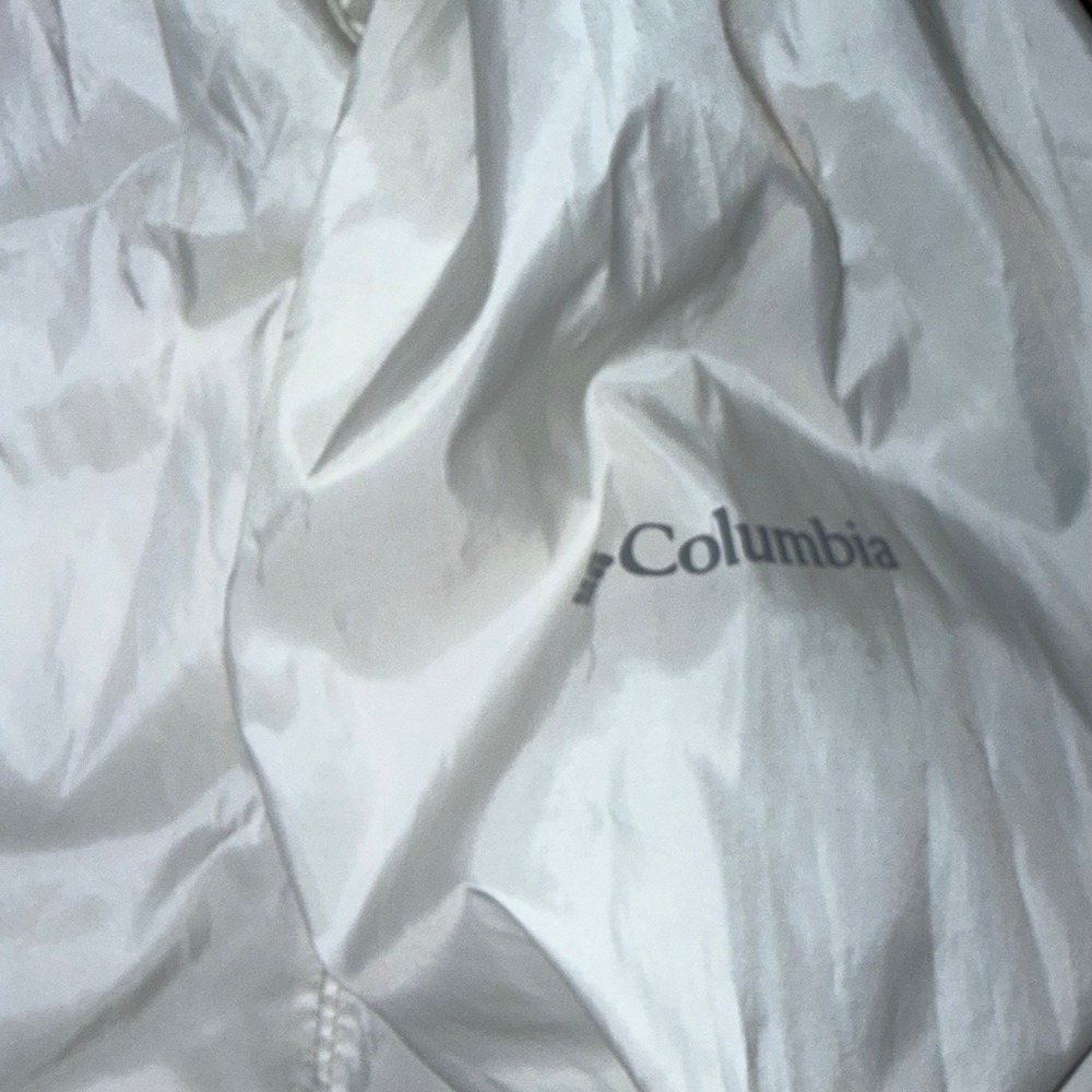 Columbia Sportswear White Windbreaker Jacket Mesh Lined Full Zip Large - Picture 4 of 5